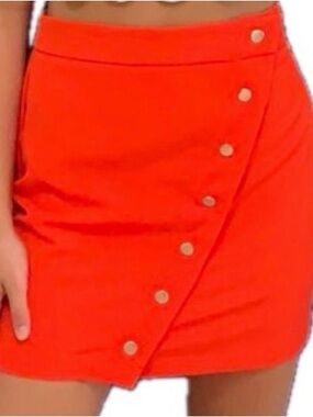 NEW Gianni Bini GB Orange Mini Skirt Sz Bin N